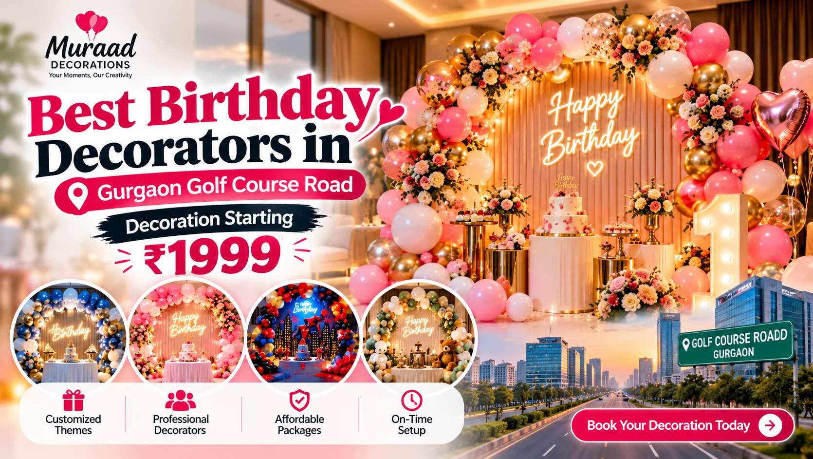 Birthday Decorators in Golf Course Road