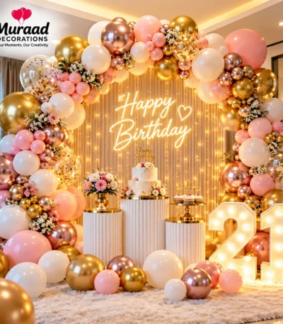 Premium Birthday Balloon Decoration at Home