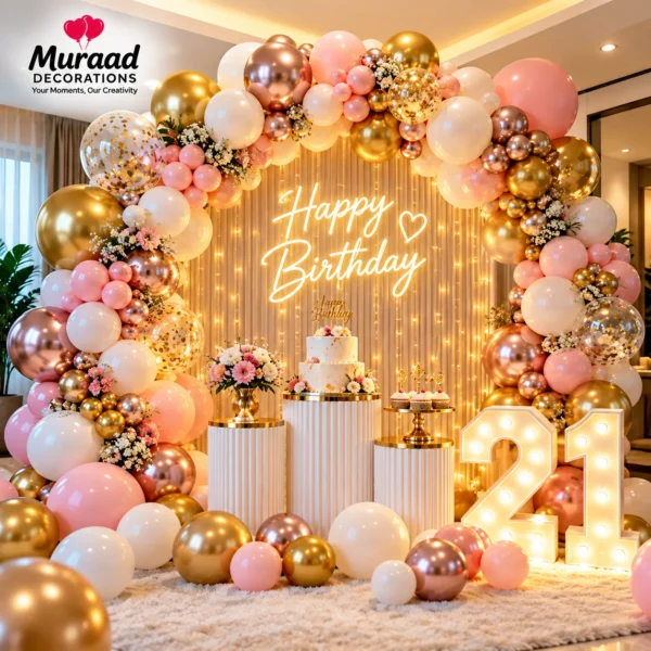 Premium Birthday Balloon Decoration at Home